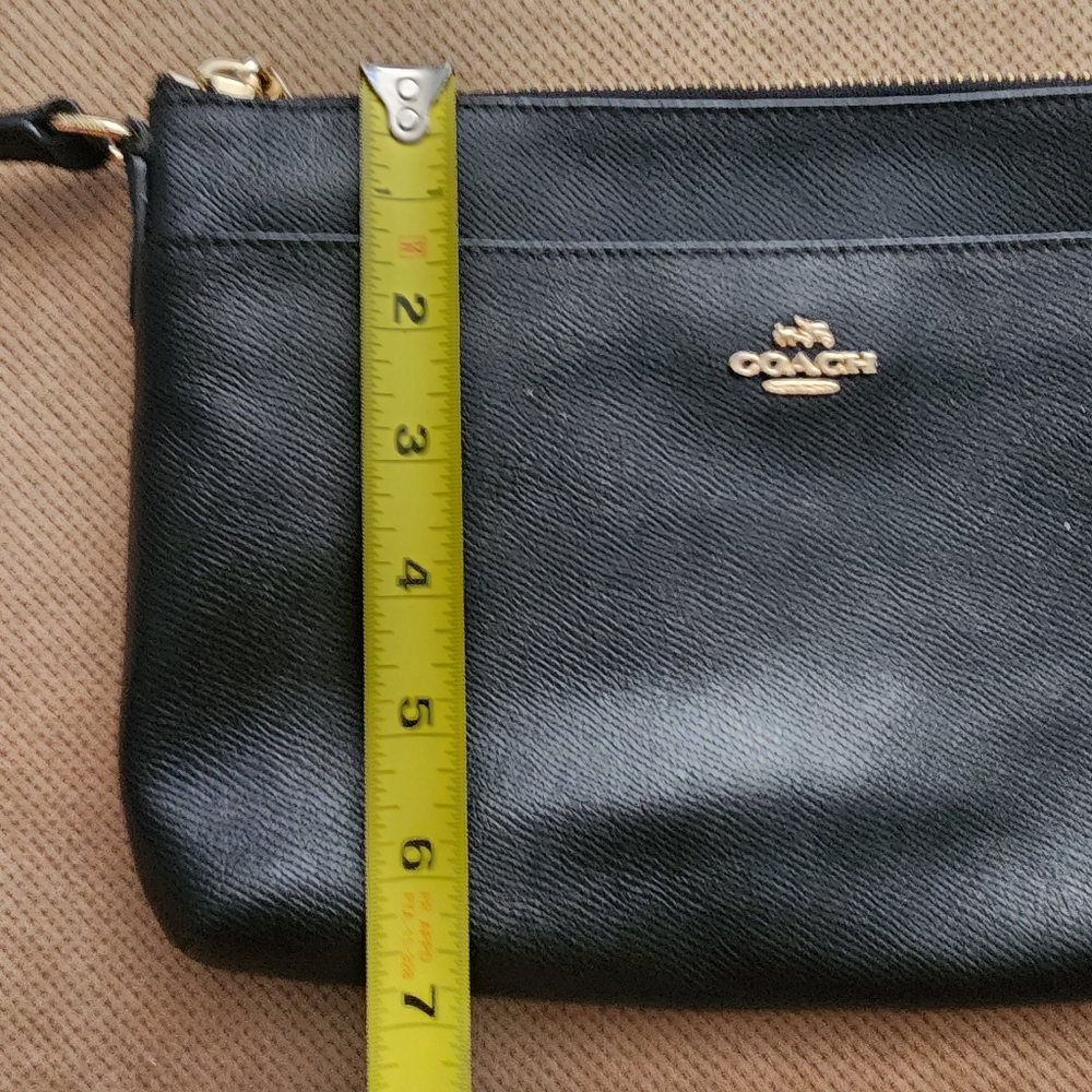 Coach Black Leather Crossbody with Gold Logo - Picture 14 of 15